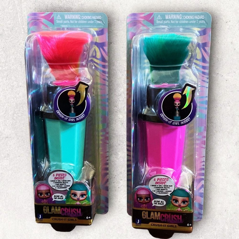 Lot 2 Glam Crush Crush-It Girls Big Surprise Who's Inside, Mystery accessory NEW